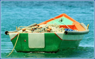 Small boat on water