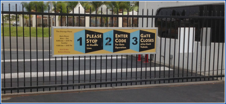 The Storage Place facility access gate